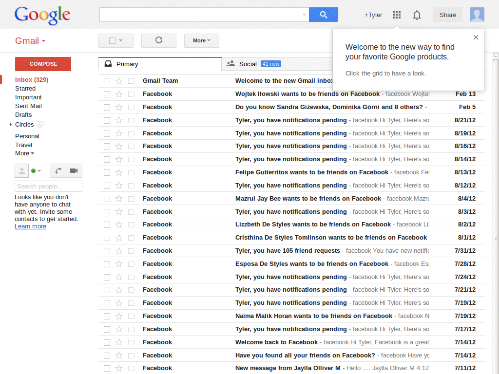 Gmail: Monospace