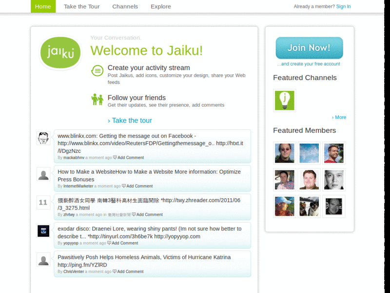 Jaiku - Updates and Comments Only