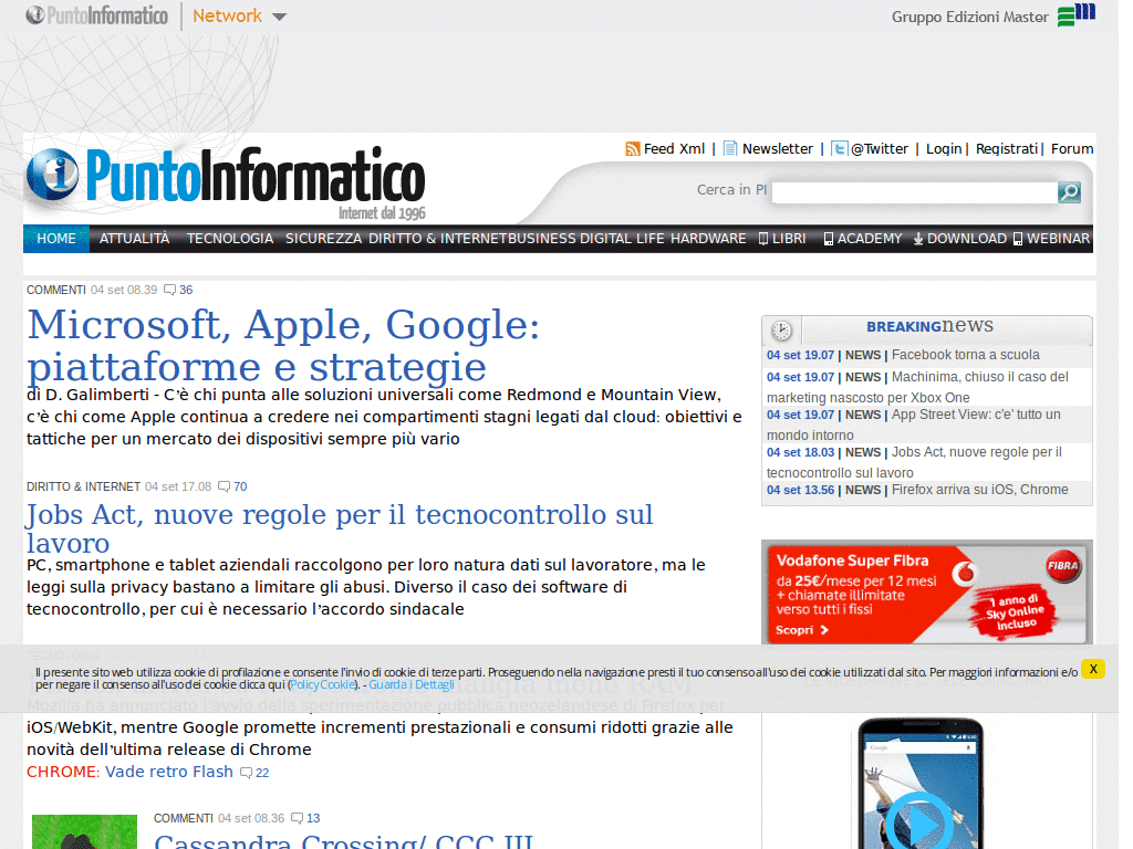 Punto Informatico: gray background