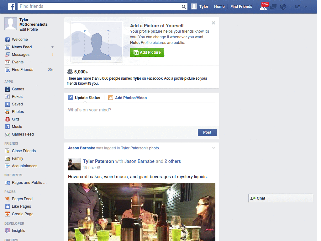 Facebook Two-Column Layout (2010 layout)
