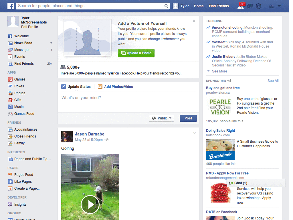 Facebook Status Updates Only