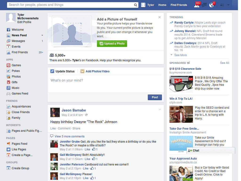Facebook Fixed Navigation Bar