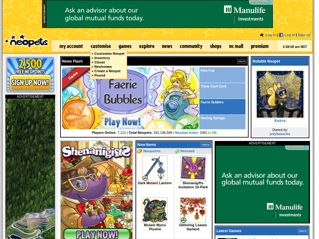 Neopets Table : Small Borders 1