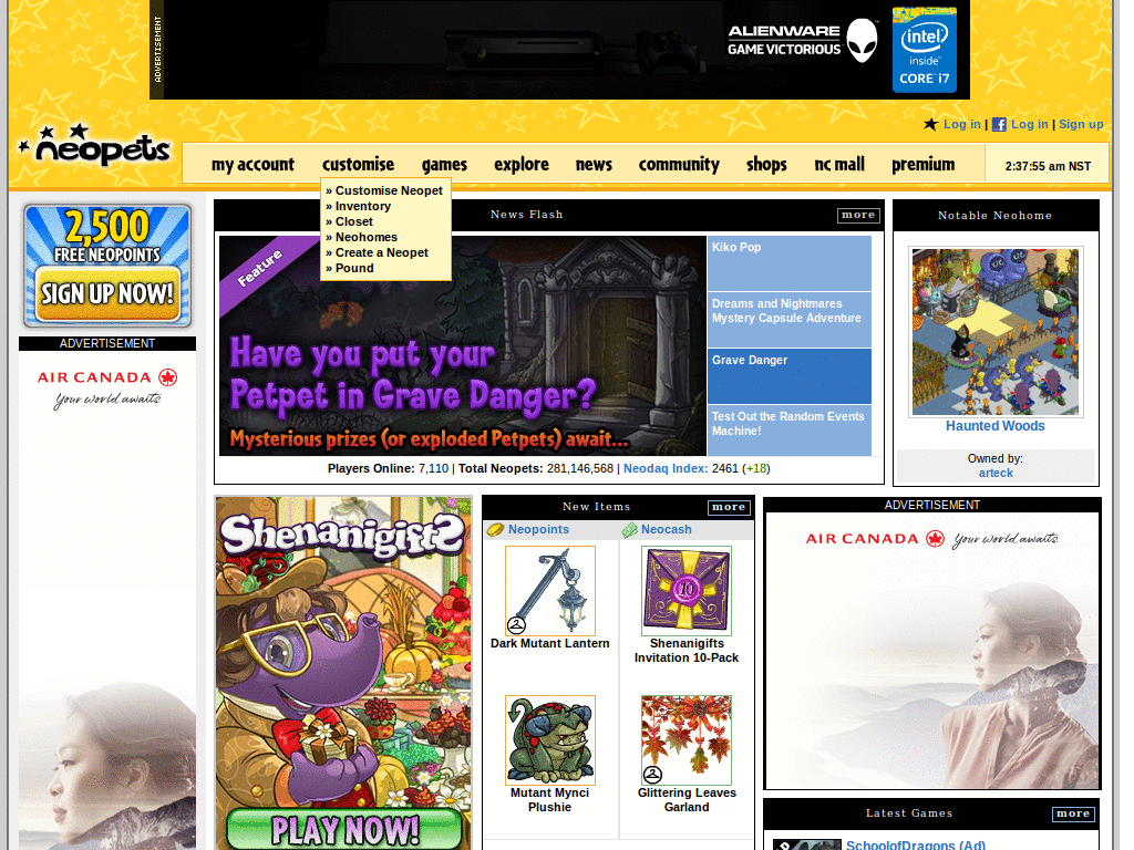 Neopets Table : Bordes