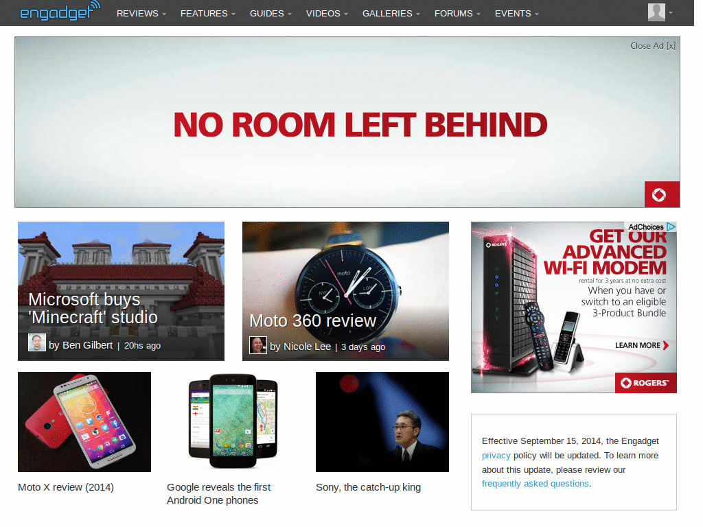 Engadget - Remove italics and ugly TNR