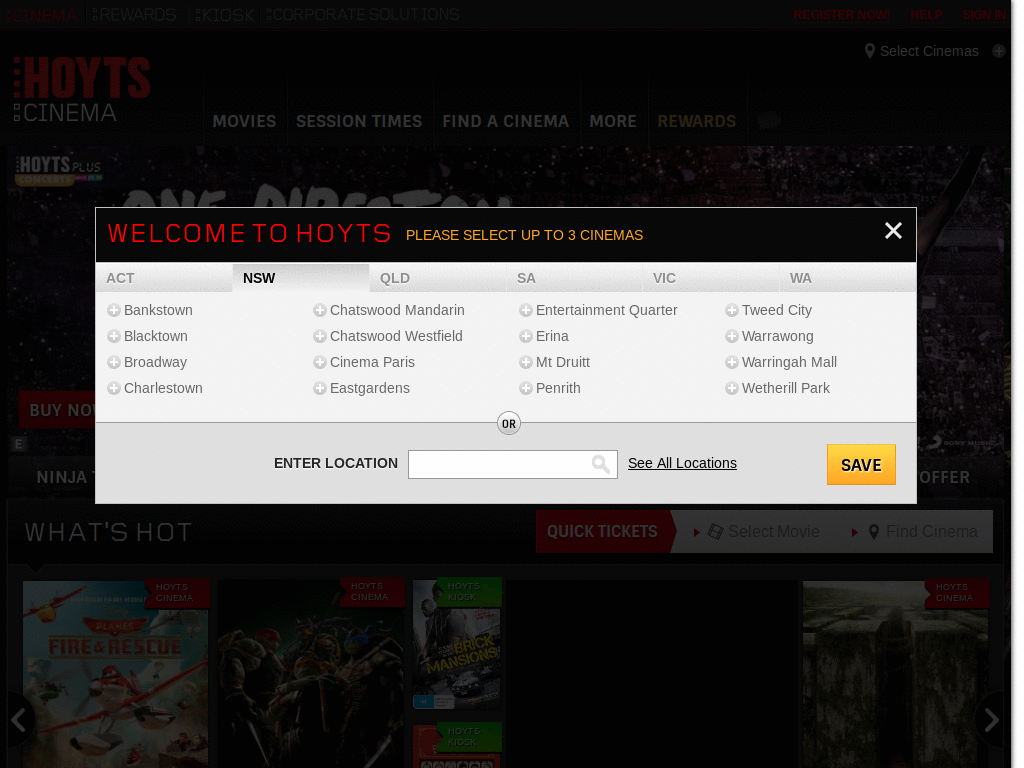 hoyts.com.au Remove MSN Content