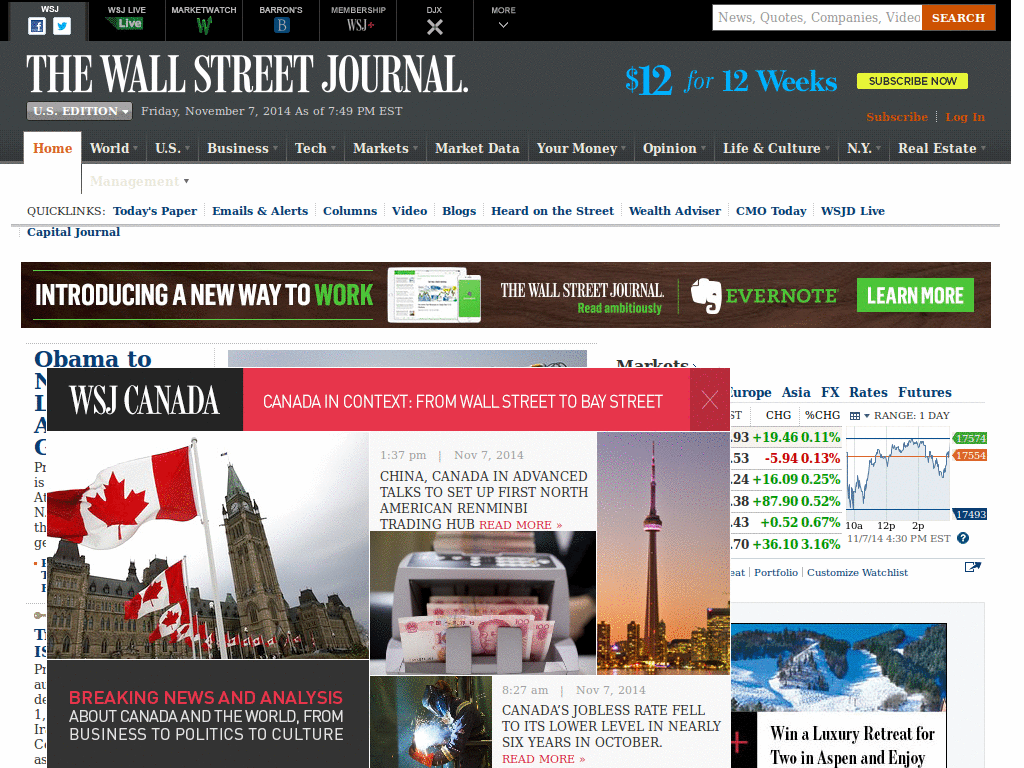 Calibri font for Wall Street Journal.com