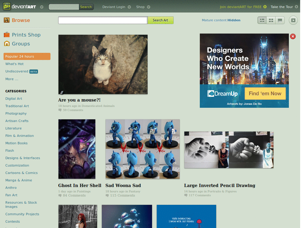 deviantART - No Naked Comments