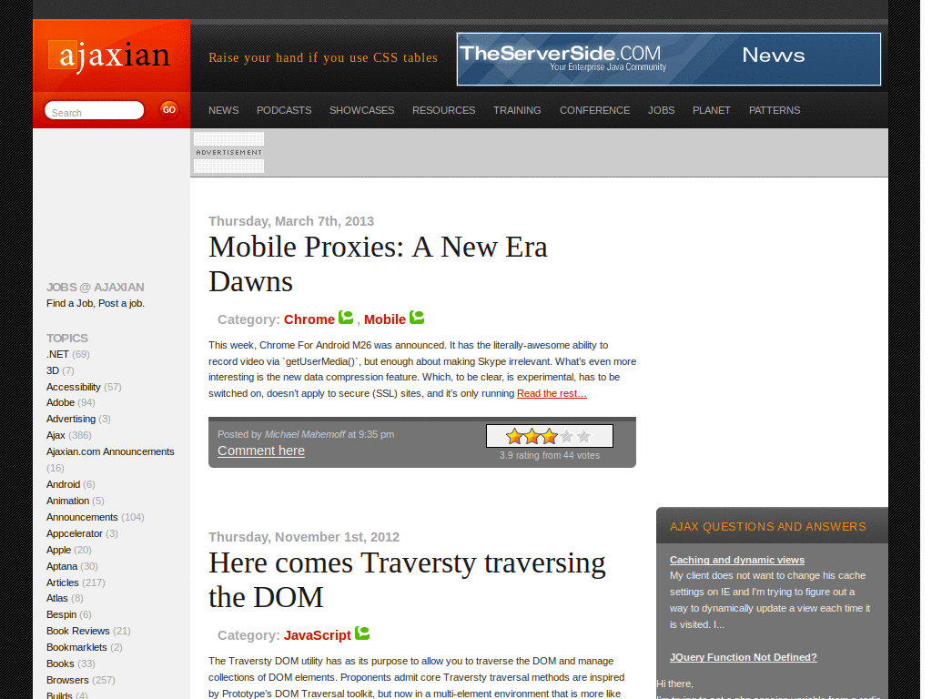 ajaxian.com sluggish scroll fix
