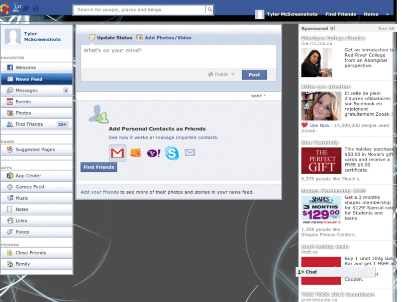 facebook skin : black & white