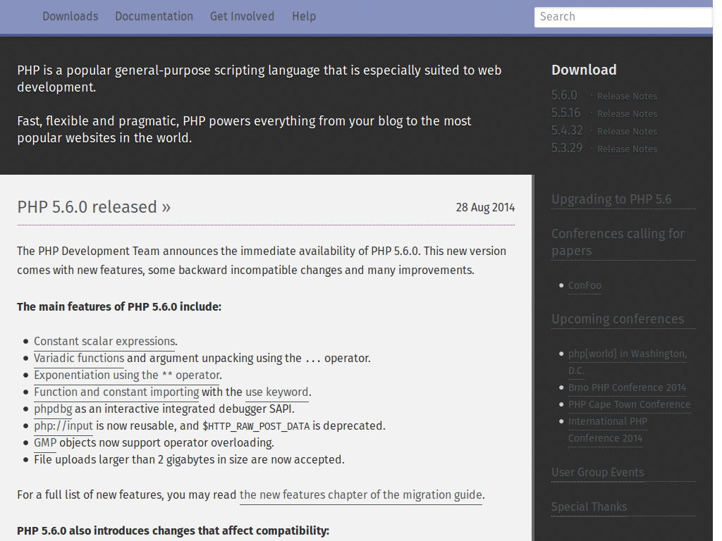 php.net minimalist approach