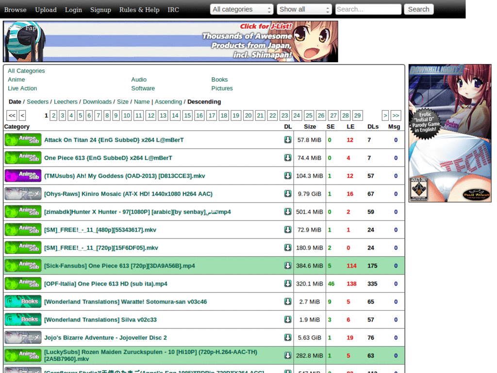 NyaaTorrents Disable Chat Box