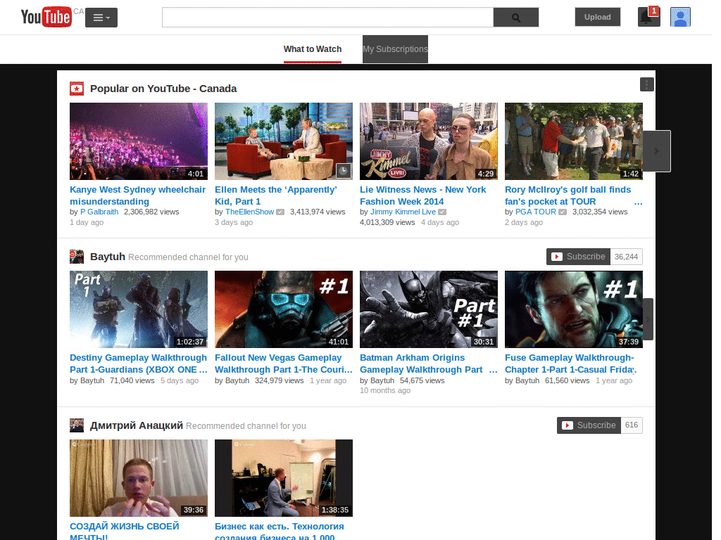 New YouTube: Dark Grey