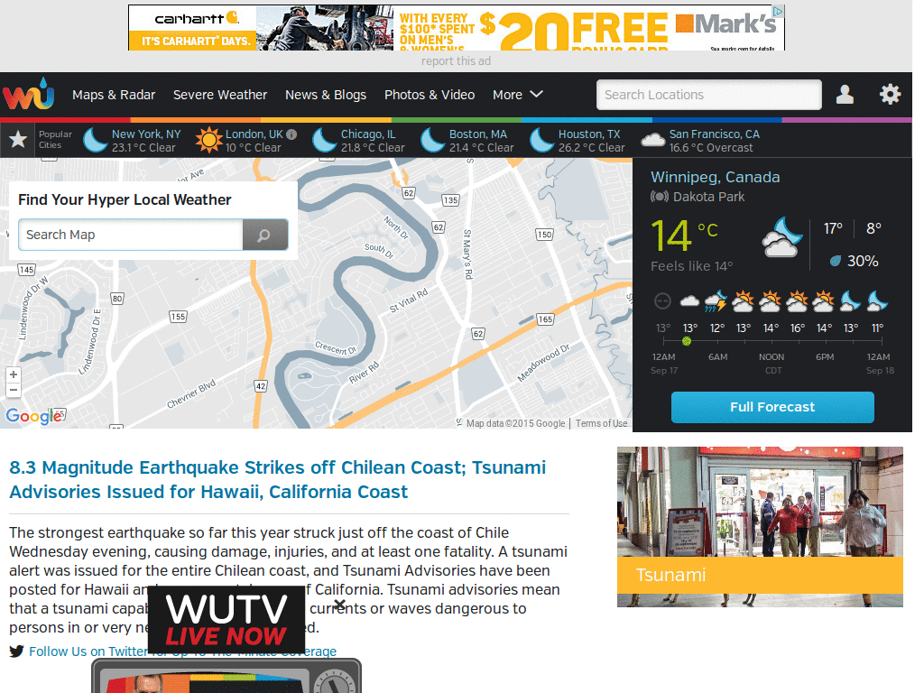 Weather Underground - Current Conditions Only