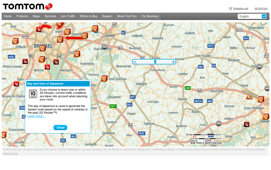 TomTom route planner - remove controls