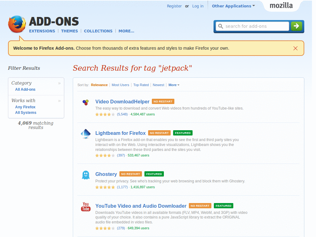 Addons - Highlight the Experimental Warning