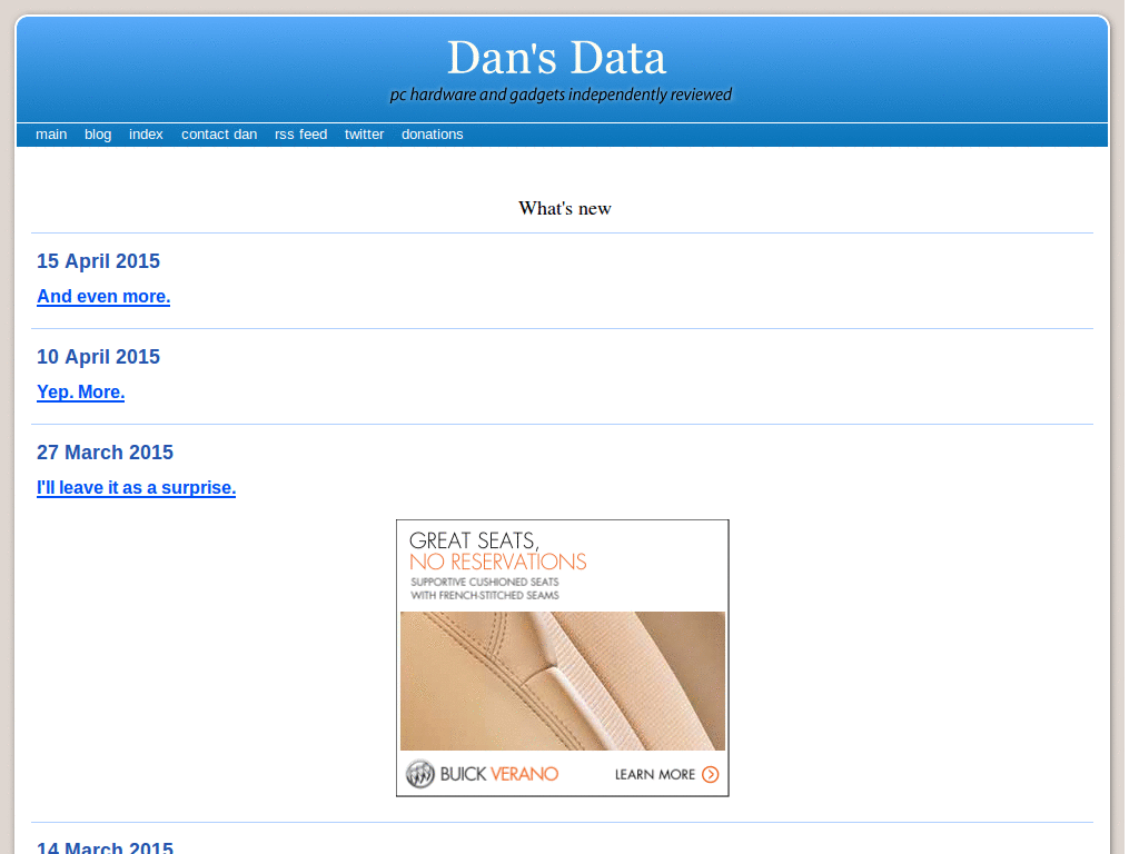 Dan's Data: no sidebar
