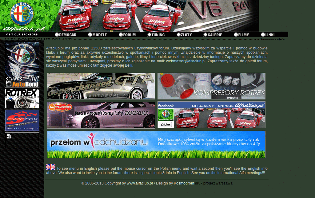 Alfaclub.pl - eye friendly color scheme