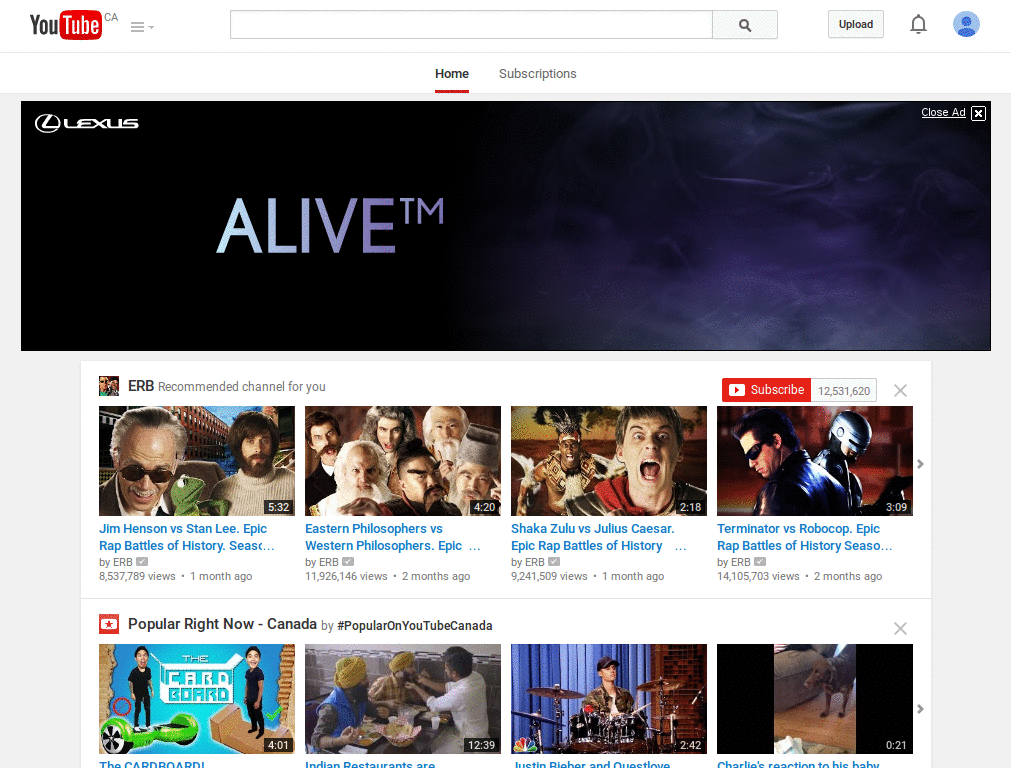 YouTube No "Videos Being Watched Right Now"