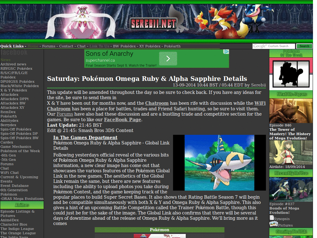 Serebii.net Clean-up