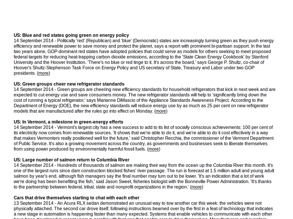 Global Good News - News By Country - United States