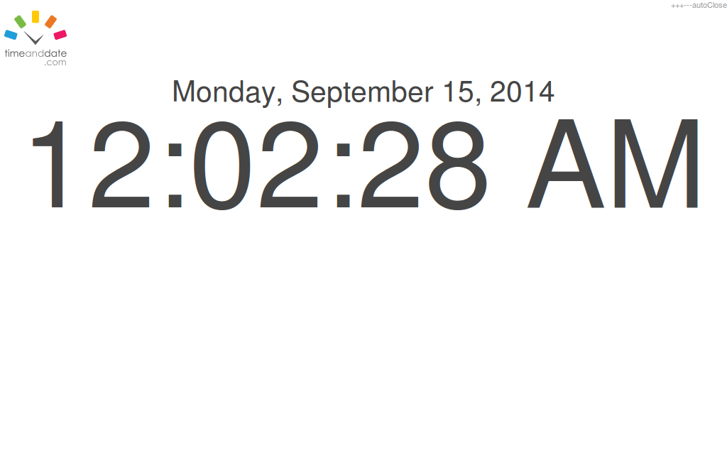 TimeAndDate.Com - Full Screen Clock - Trim Down