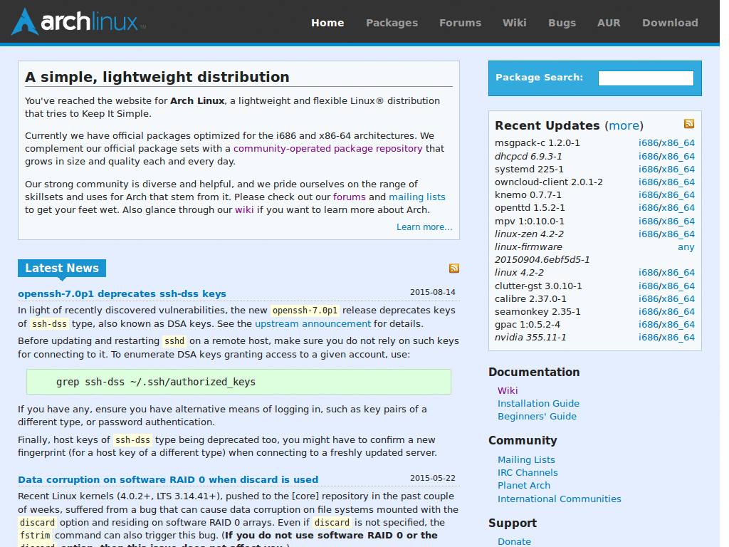 ArchLinux Forums - Soft reading (berbae)
