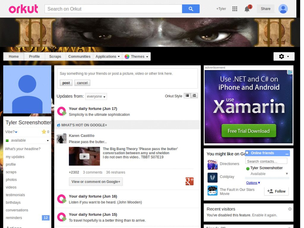 Orkut - God of War 3 ( by Templah.com )