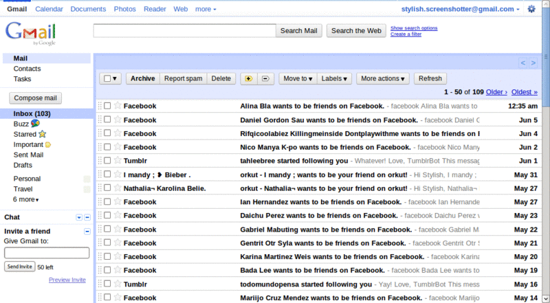 GMail: Simple and clean, but not intrusive