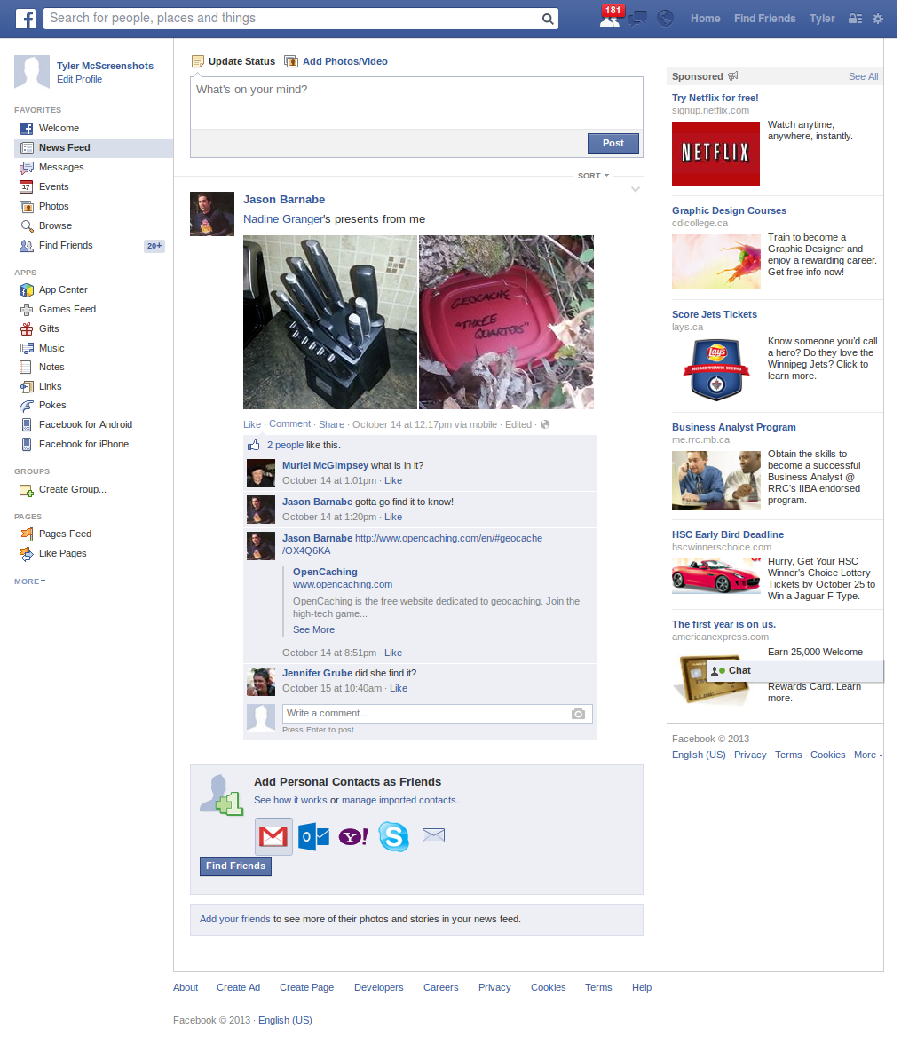 Facebook item minimizer