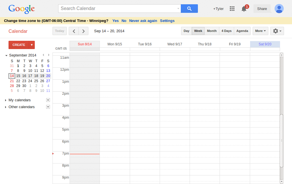 Google Calendar - Coloring Sat/Sun (starts on Sun)