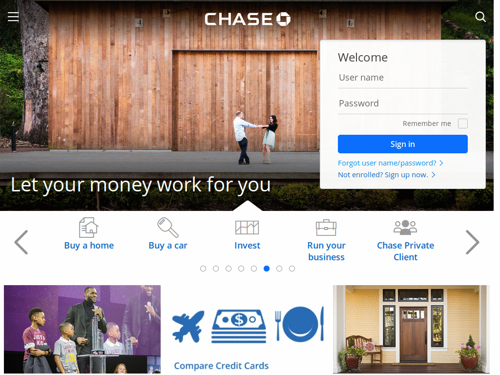 chase.com - No ads in My Accounts