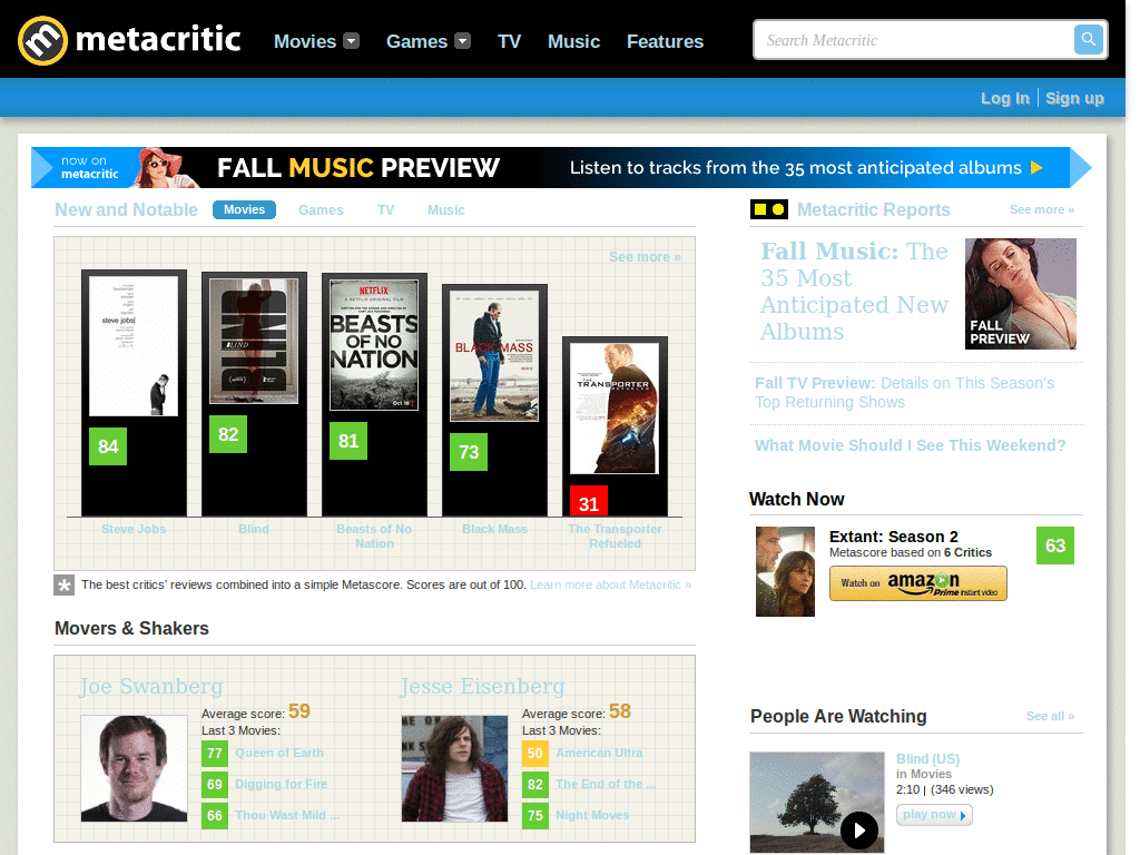 Metacritic - Blue Links