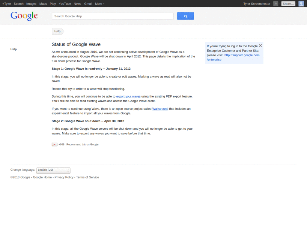 Google Wave [:] Hide Wavers Bar