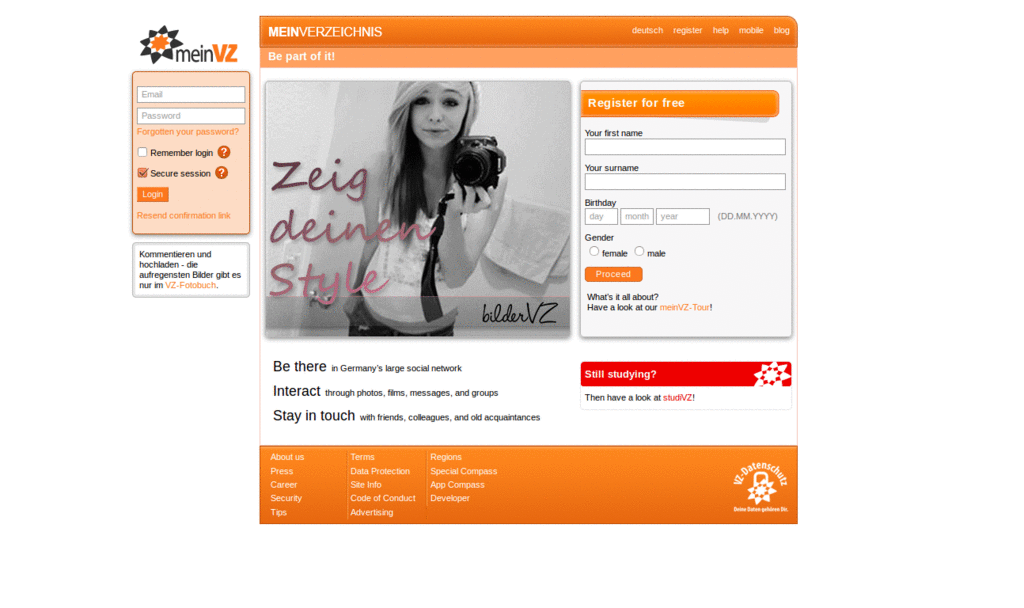 Verändert den Mauszeiger SVZ, MeinVZ, StudiVZ