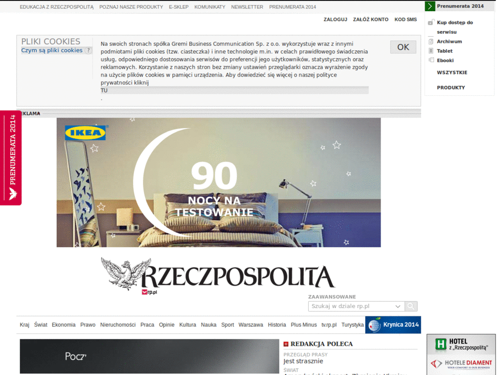 Center content and remove ads from Rzeczpospolita.