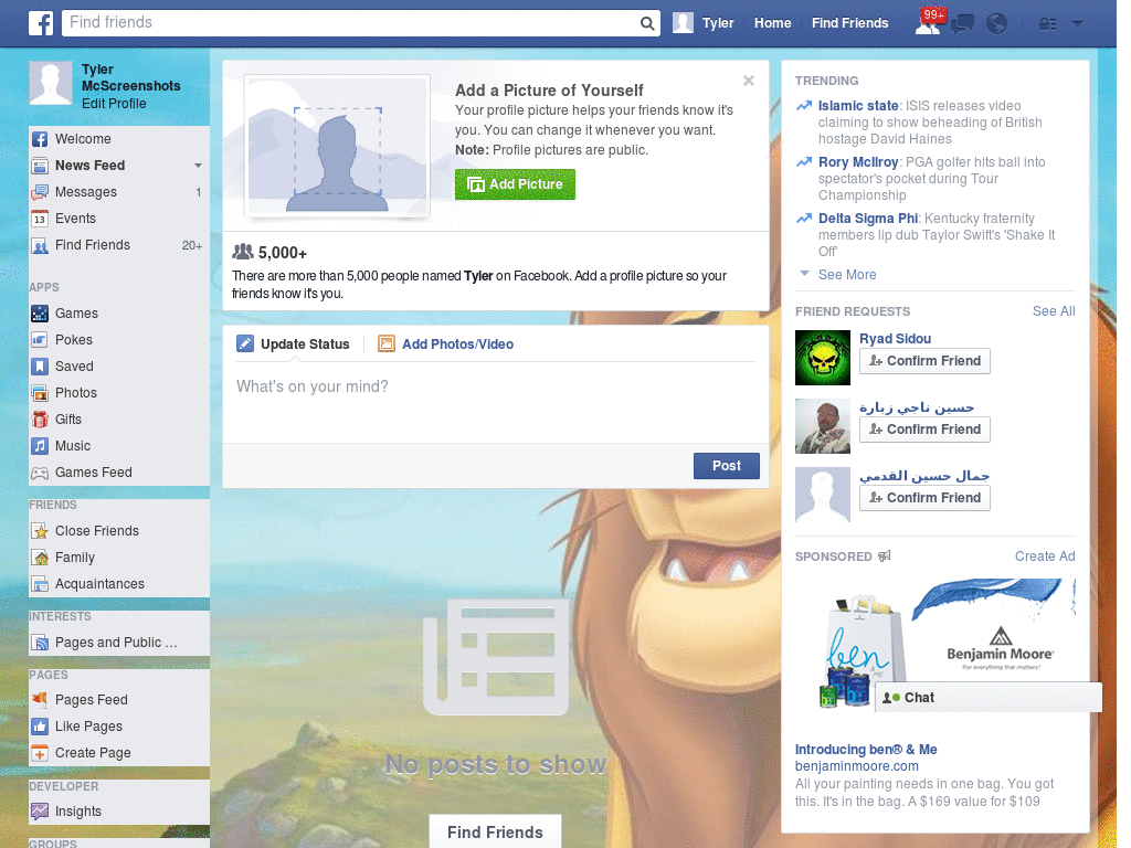 Simba Cartoon Facebook Skin (255)