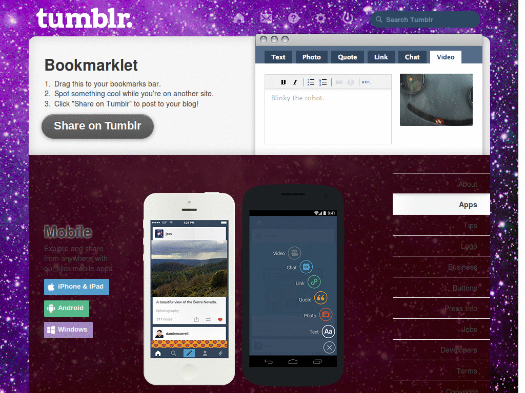 Tumblr Nebula Theme