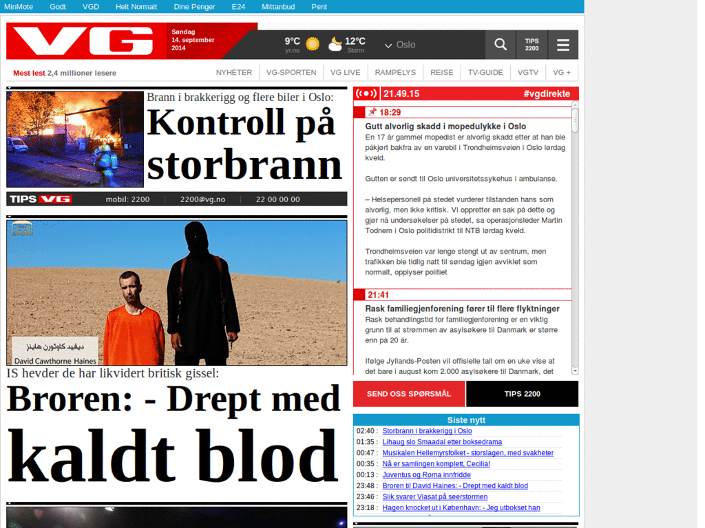 VG.no - mindre reklame