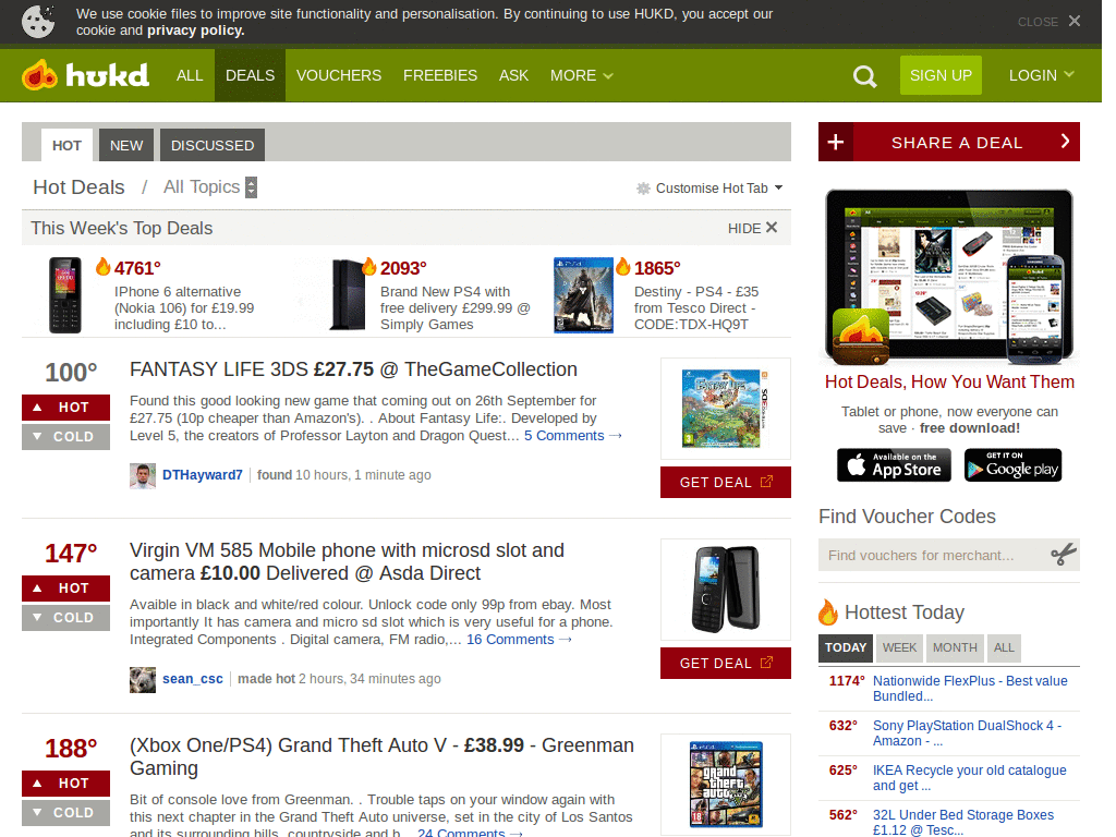 Hotukdeals - Better site layout