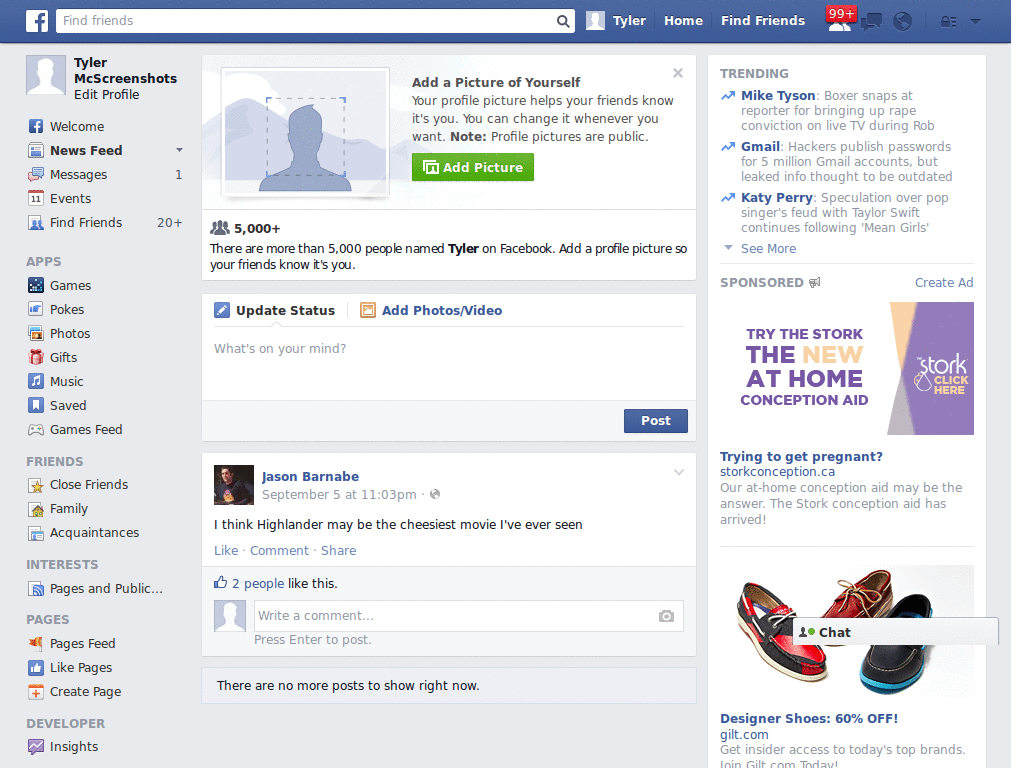 Facebook Font: Helvetica