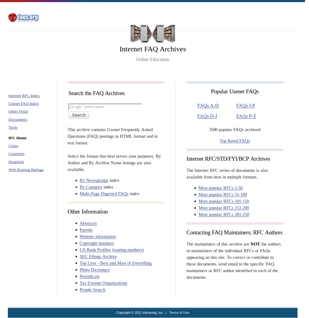 faqs.org left aligned