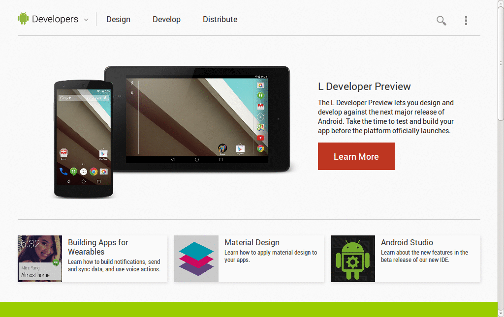 Enable scroll on Android Developper Site