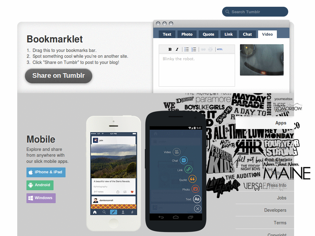 Bands - tumblr dashboard