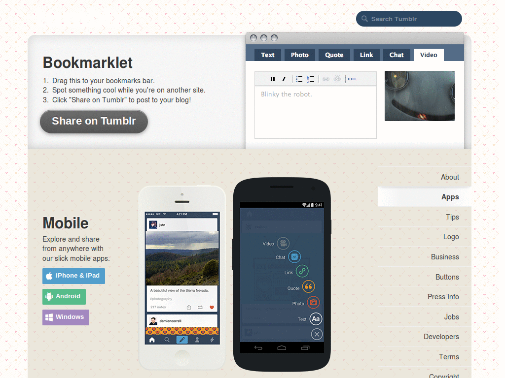 Tumblr Dashboard - Hearts