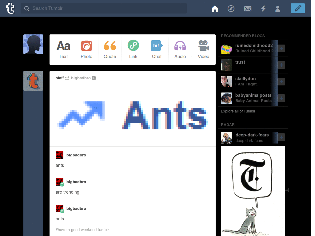tumblr dashboard - space nebula (transparent)