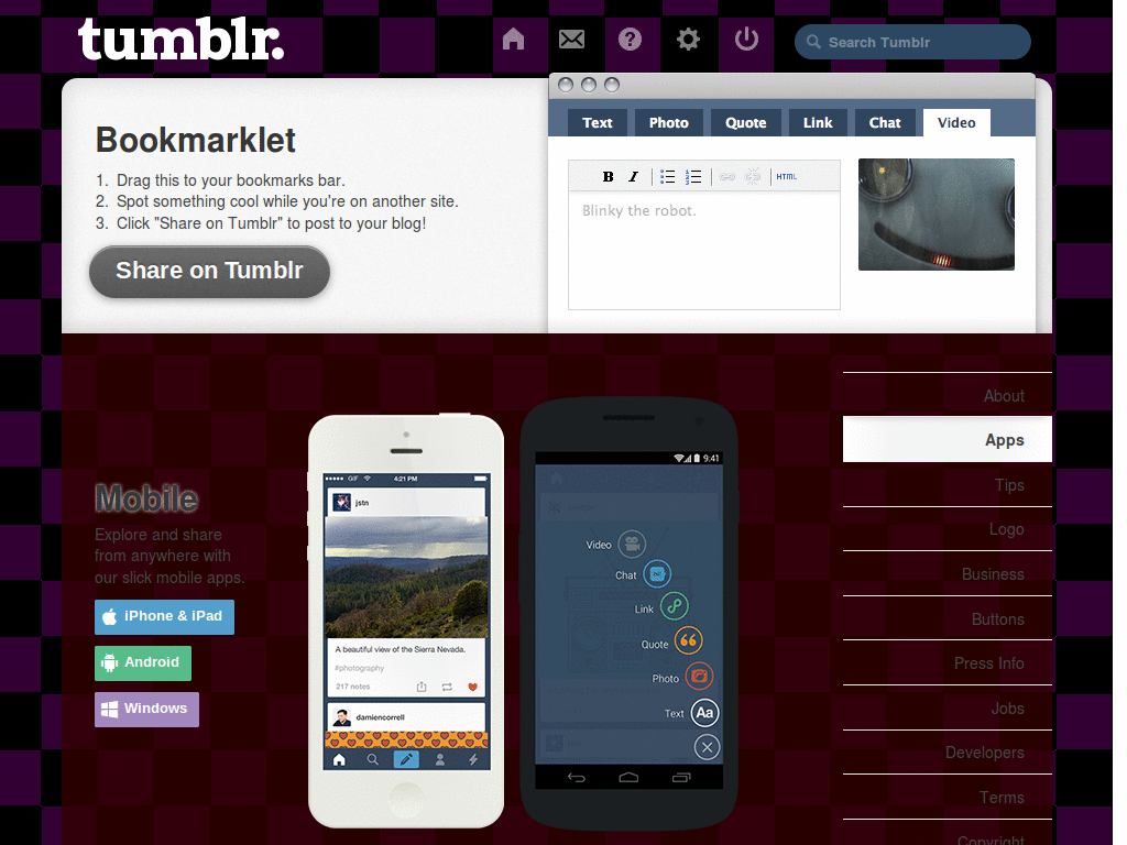 checkered tumblr skin