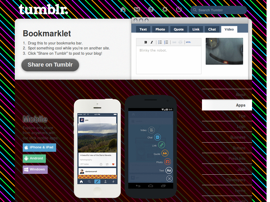 colorful stripes tumblr dashboard skin (2)