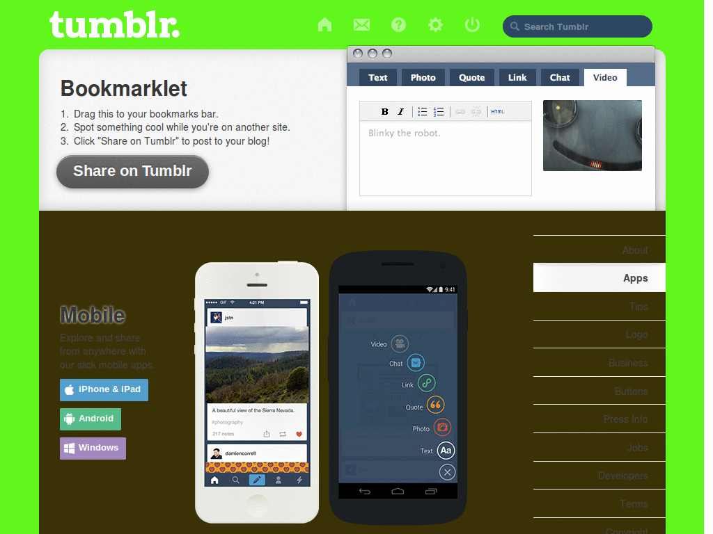 green tumblr skin