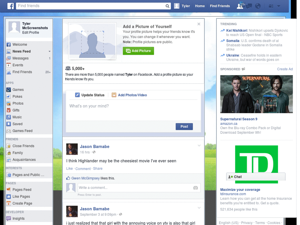 facebook nature layout
